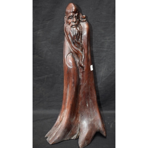 161 - A Chinese root carving, of an elder, 53cm high, modern