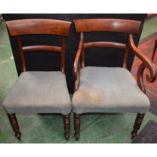 164 - A set of eight Regency mahogany dining chairs, comprising two carvers and six side chairs (8)