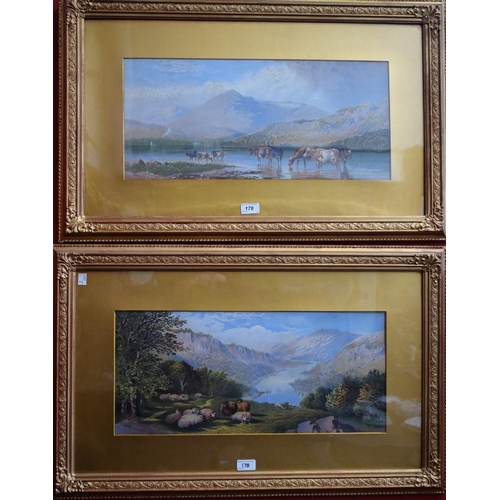 178 - C Pearson and T F Wainwright  (19th century), A pair, Cattle and Sheep, signed, dated 1871, coloured... 