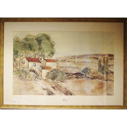 111 - Joyce Combs After,  Venetian landscape  coloured print, framed