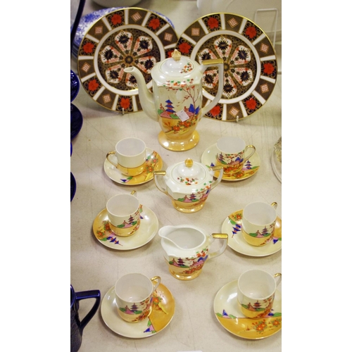 134 - Two Royal Crown Derby 1128 Desert Plates (1st), an oriental coffee service for six.