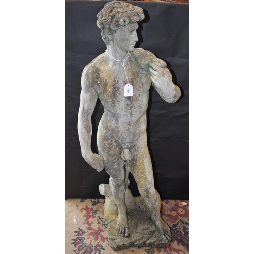 449 - A late 20th century reconstituted stone cast statue of David, 119cm high