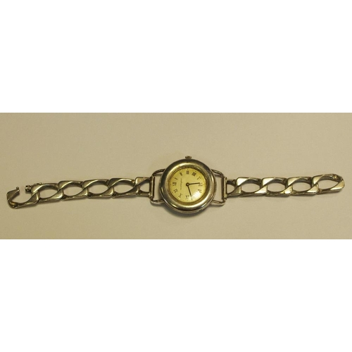 291 - A Maurice Geurdat silver case bracelet watch.