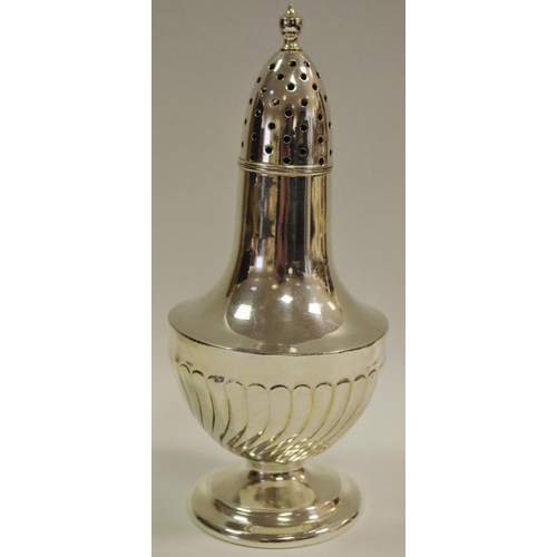 311 - A large white coloured metal sugar caster