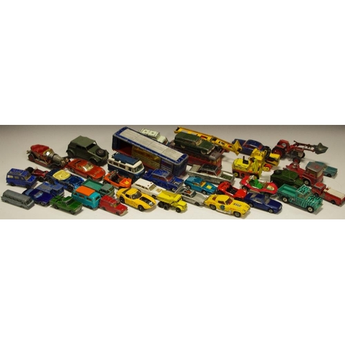 322 - Diecast Vehicles - Corgi toys, Commer bus 7500, others, Jeep, master toys articulated trailer, etc, ... 