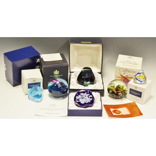 328 - Caithness paperweights - Millennium Celebration series 4, 1/1 signed Colin Terris;  another Moonflow... 