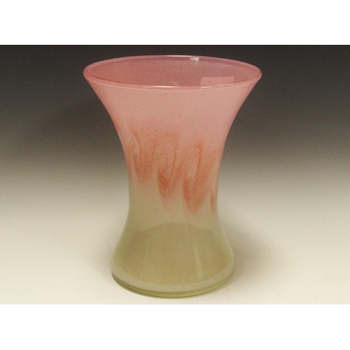 331 - A Vas Art waisted cylindrical glass vase signed to base.