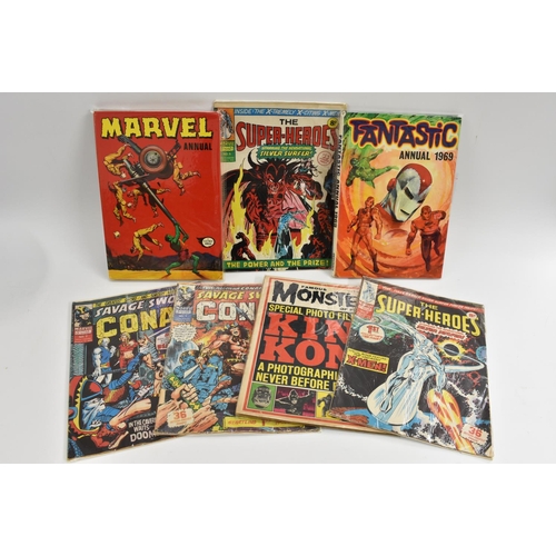 294 - A Marvel Fantastic annual, 1969; another Marvel annual; Marvel comics Savage Sword of Conan, numbers... 