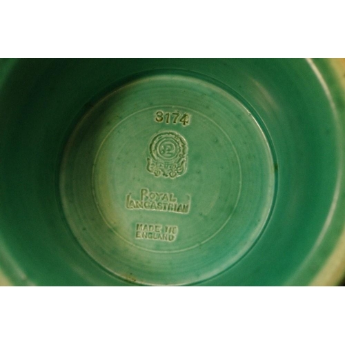 53 - A Pilkington Royal Lancastrian pedestal bowl, in mottled green, impressed mark, 3174