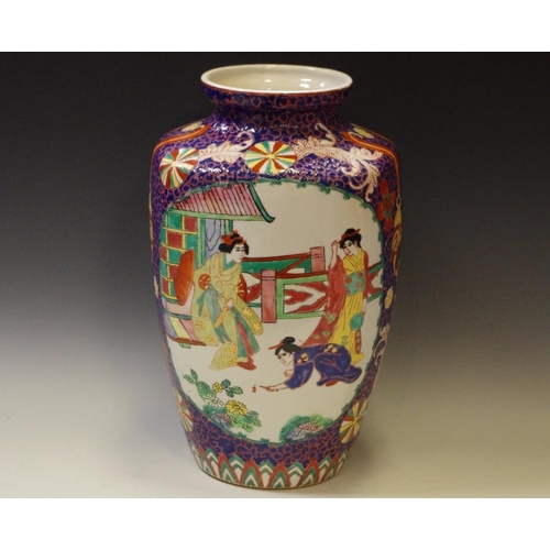 85 - An early 20th century Japanese Satsuma baluster shape vase.