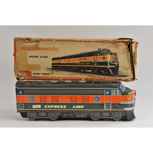 85 - A battery operated Diesel locomotive, Santa Fe Line, made in Japan, original box