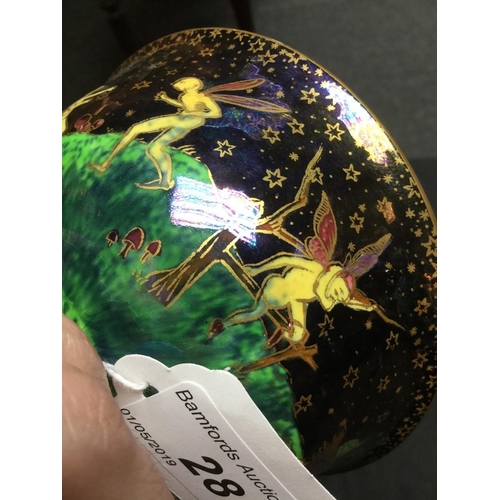 28 - A Wedgwood Fairyland Lustre pedestal bowl, designed by Daisy Makeig-Jones, printed and painted in co... 