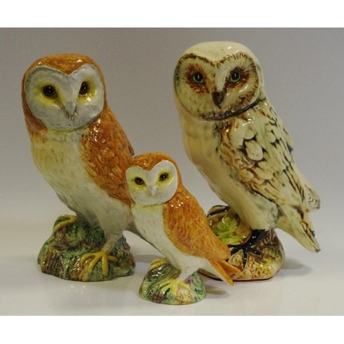 1 - A Beswick Tawny Owl,model no. 1046, height 19cm; another Beswick Tawny Owl model, smaller impressed ... 