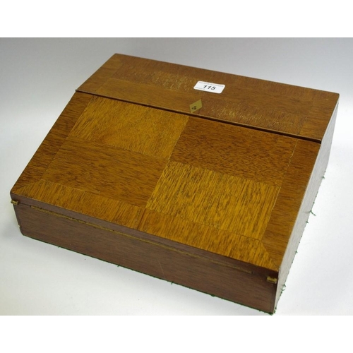 115 - A mahogany slope top writing box