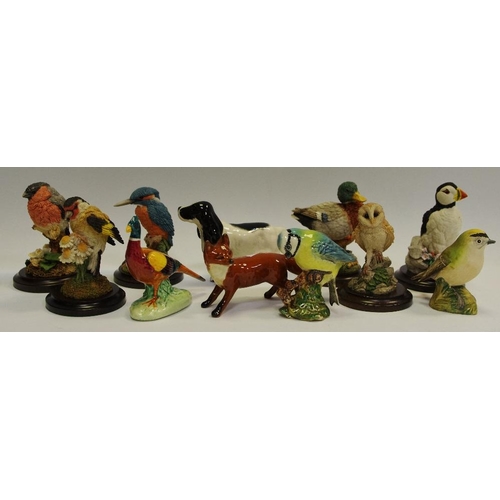 19 - Model - a set of 'Country Artists' birds including mallard, owl, kingfisher, puffin, etc a Beswick b... 