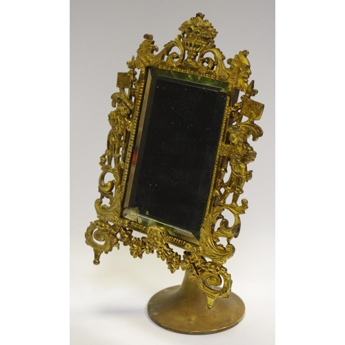 31 - A 19th century gilt metal adjustable table mirror