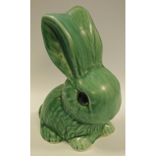 32 - A Mid 20th Century green Sylvac rabbit.