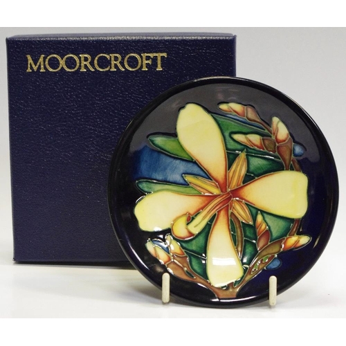 5 - A Moorcroft Panache pattern pin dish designed by Rachel Bishop , painted and impressed marks to base... 