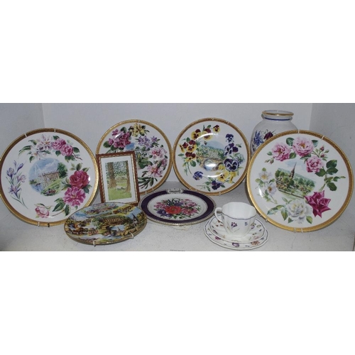 60 - Four Royal Doulton The Chatsworth Florals Collection limited edition cabinet plates, various limited... 