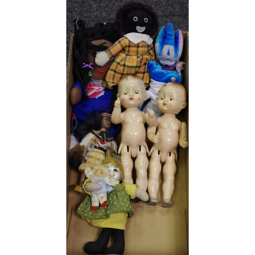 123 - Toys - two post war Roddy plastic dolls; rag dolls etc.