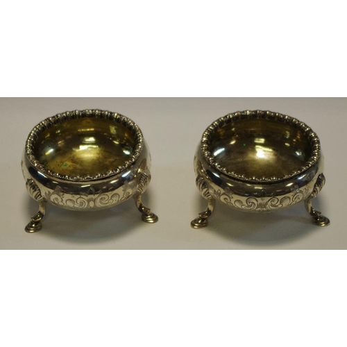 242 - A Pair of Early Victorian Silver Salt Cellars (150.9g gross).