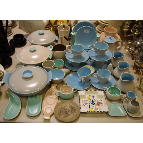 84 - Poole - pebble pattern tea and dinner wares; various, qty