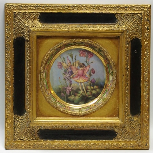 193 - A fairy plaque, in gilt and black frame