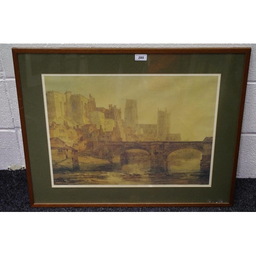 285 - Joseph Mallord William Turner, after, Durham Cathedral, print, 43cm x 58cm