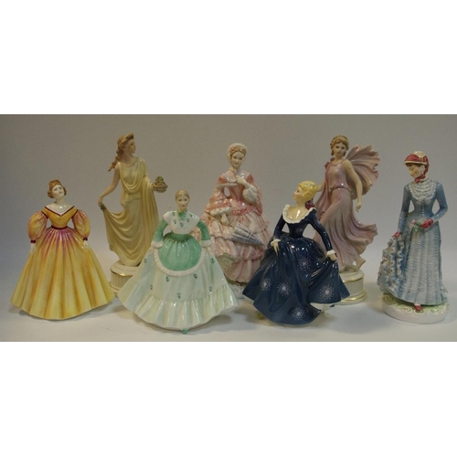 59 - Elegant Ladies - a Coalport Ladies of Fashion 'Beverley', 'Diane'; Royal Doulton Fragrance HN2334; W... 