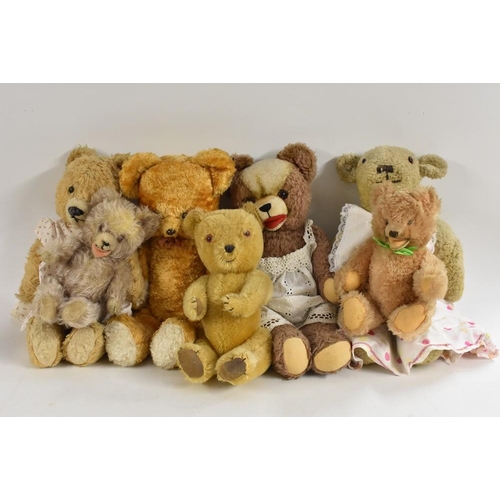 3062 - Stuffed Toys - a vintage American bear possibly Gund, golden yellow plush body, chubby cheeks, black... 