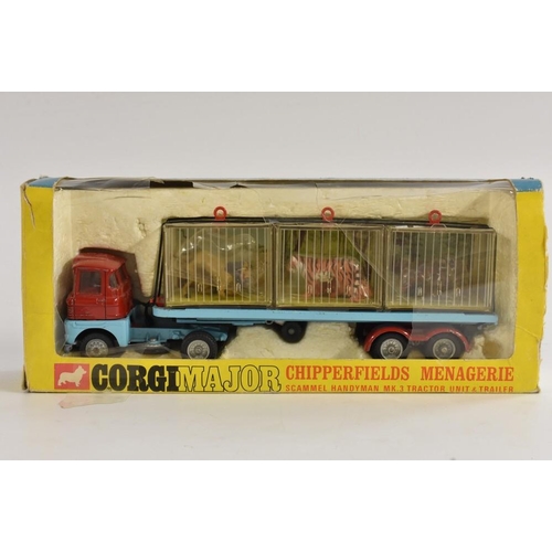 3240 - A Corgi Major Chipperfields Menagerie Scammel Handyman MK3 tractor unit and trailer, number 1139 com... 