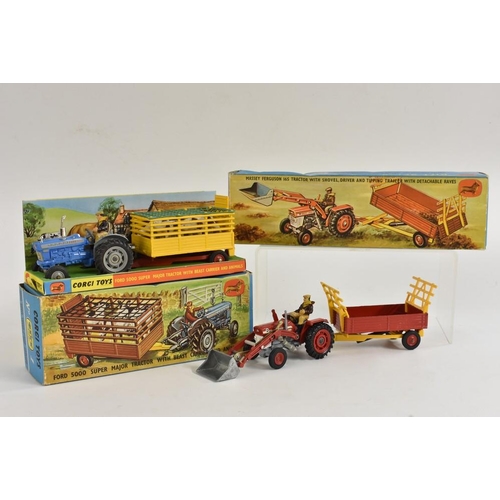 3243 - Corgi Toys die-cast model Gift Set No.1 Ford 5000 Super Major with beast carrier and animals, in ori... 