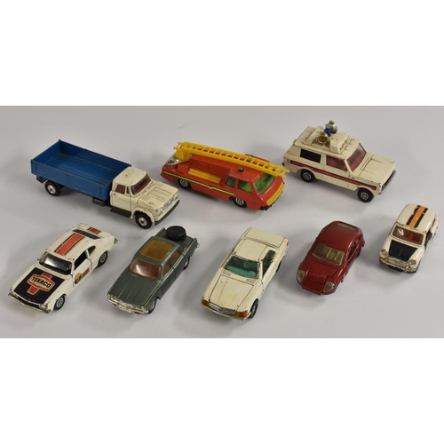 3251 - Corgi Toys - a 275 Rover 2000TC, metallic green;  others Mini Marcos GT850;  Dodge Kew Fargo tipper ... 