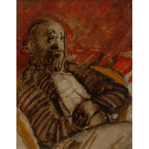 1087 - Americo Mazzotta (Italian Modernist, 20th century) Portrait of a Sanguine Gentleman, half-length, re... 