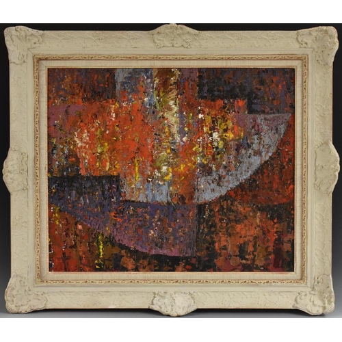 1095 - Elizabeth Leary (Modernist, 20th century)  Abstract Study  signed, dated 1972, oil on board, 53cm x ... 