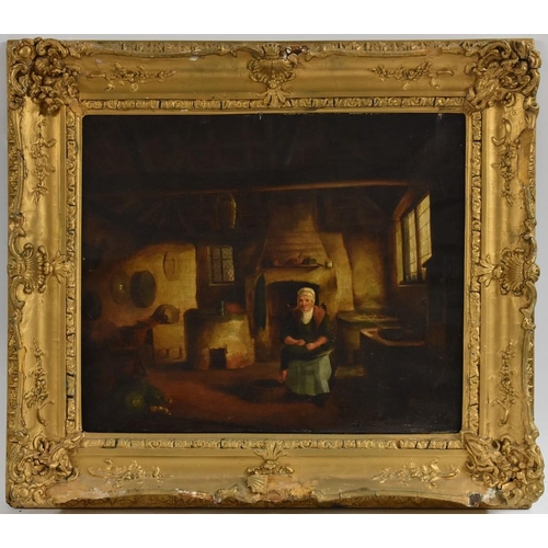 1099 - English School (19th century) The Country Kitchen oil on canvas, 42cm x 51cm