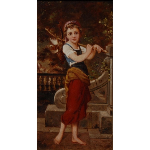 1109 - French School (late 19th/early 20th century) A Good Catch indistinctly signed, oil on mahogany panel... 