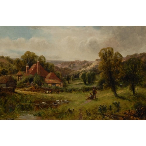 1110 - G. Lloyd (19th century) Country Idyll  signed, oil on canvas, 35cm x 54cm