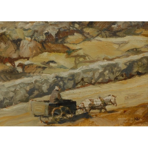 1125 - Sir John ''Kyffin'' Williams, KBE, RA (Welsh Artist, 1918 - 2006)  Off to Work monogrammed KW, oil o... 