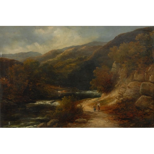 1137 - G Turner (19th century)  View of Dovedale, Derbyshire  bears signature, inscribed to verso, oil on c... 