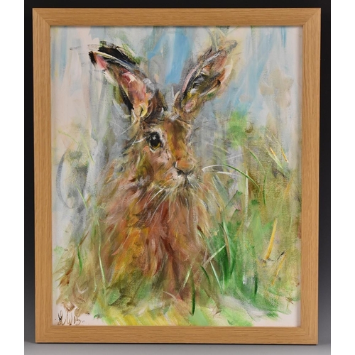 1138 - Lynne Wilkinson (Contemporary) Oswald the Rabbit  signed, titled to verso, oil on canvas, 59cm x 49c... 