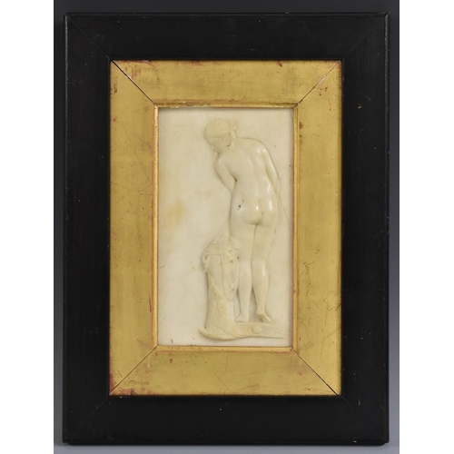 1226 - Italian Grand Tour School (late 18th/early 19th century), a marble rectangular plaque, Venus Bathing... 