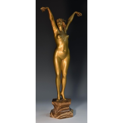 1243 - Claire Jeanne Roberte Colinet (Belgian, 1880-1950), after, a gilt patinated bronze, Andalusian Dance... 