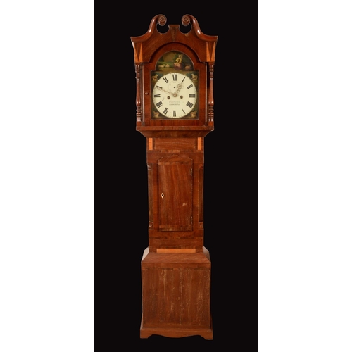 1349 - A William IV Lincolnshire mahogany longcase clock, 31cm arched painted dial inscribed Tomlinson, Hor... 