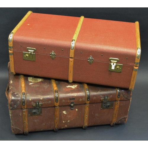 779 - Vintage Luggage - an early 20th century banded steamer trunk; another (2)