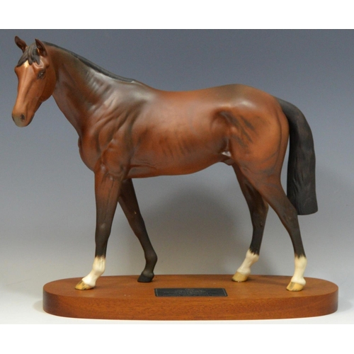 86 - A Beswick horse, Troy, Racehorse of the Year, 1979, wooden plinth