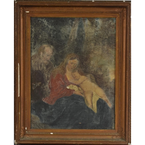 5040 - Continental School (19th century) Madonna and Child oil on canvas, 62.5cm x 47.5cm