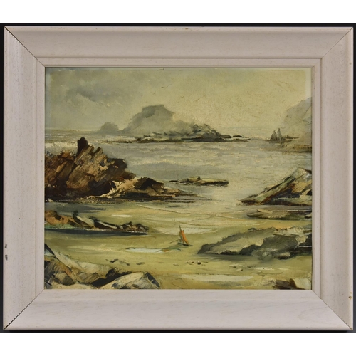 5097 - English School (20th century) Rocky Cove, The Tide Out oil on board, 34.5cm x 40.5cm