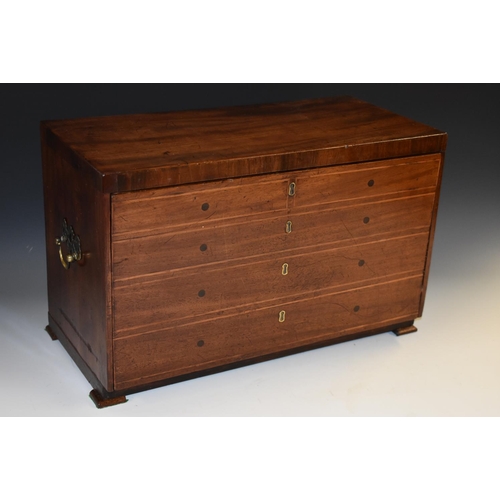 3072 - A 'George III' mahogany table cabinet, fall front with four faux drawers enclosing a cupboard and an... 