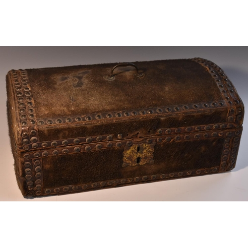 3074 - A George III pony skin travelling document box, by J H Marklowe, Trunk Maker, Small Street, Bristol,... 